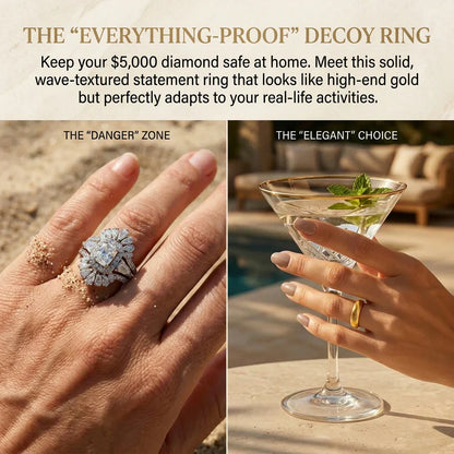 🔥 Final Flash Sale: 90% OFF-The "Everything-Proof" Travel Decoy Ring - Tarnish-Free Wave Band