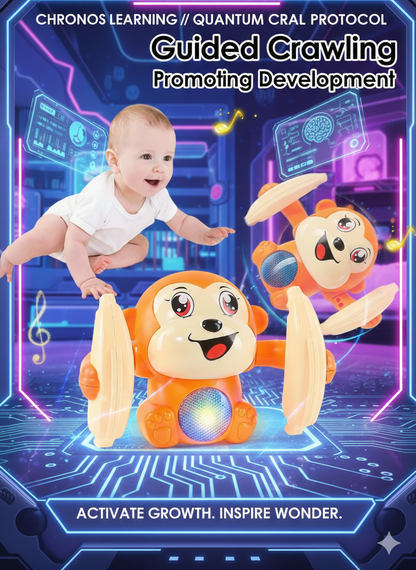 360° Flip Master Baby Monkey: Interactive Sound & Light Show Toy - Battery Operated Kinetic Learning Puzzle, Safe & Durable Preschool Entertainment Station