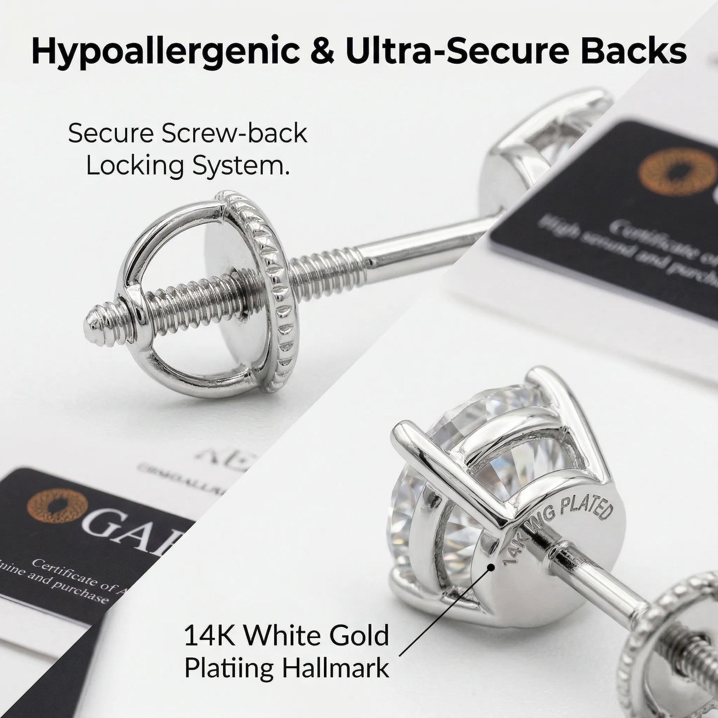 4.00 CTW Classic Round Lab-Created Diamond Stud Earrings - Secure 4-Prong & Hypoallergenic-Last Day Sale🔥90% OFF