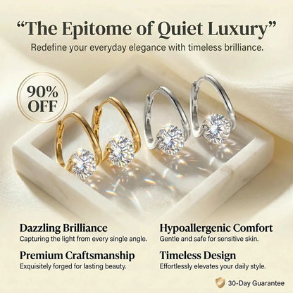 🔥 LAST DAY 90% OFF: The Signature "Everlasting Brilliance" 18K Gold Huggies