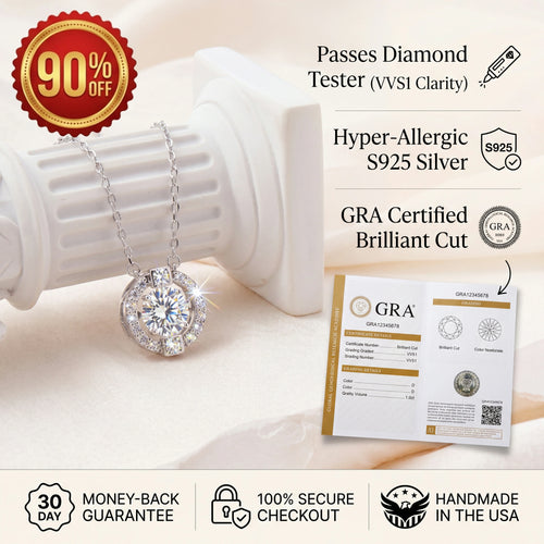 💎 The "Beating Heart" 1-Carat Moissanite Solitaire Necklace