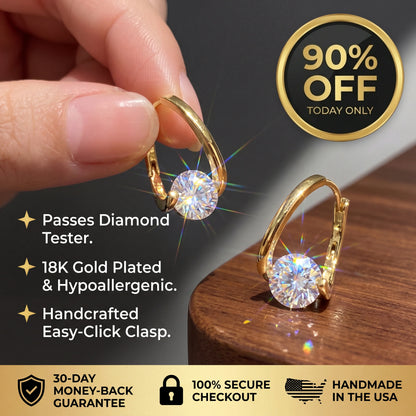 🔥 LAST DAY 90% OFF: The Signature "Everlasting Brilliance" 18K Gold Huggies