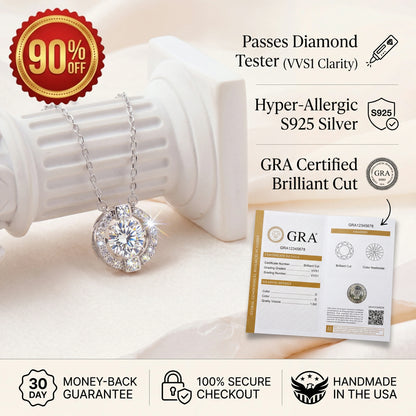🔥 90% OFF TODAY:  The "Beating Heart" 1-Carat Moissanite Solitaire Necklace💎