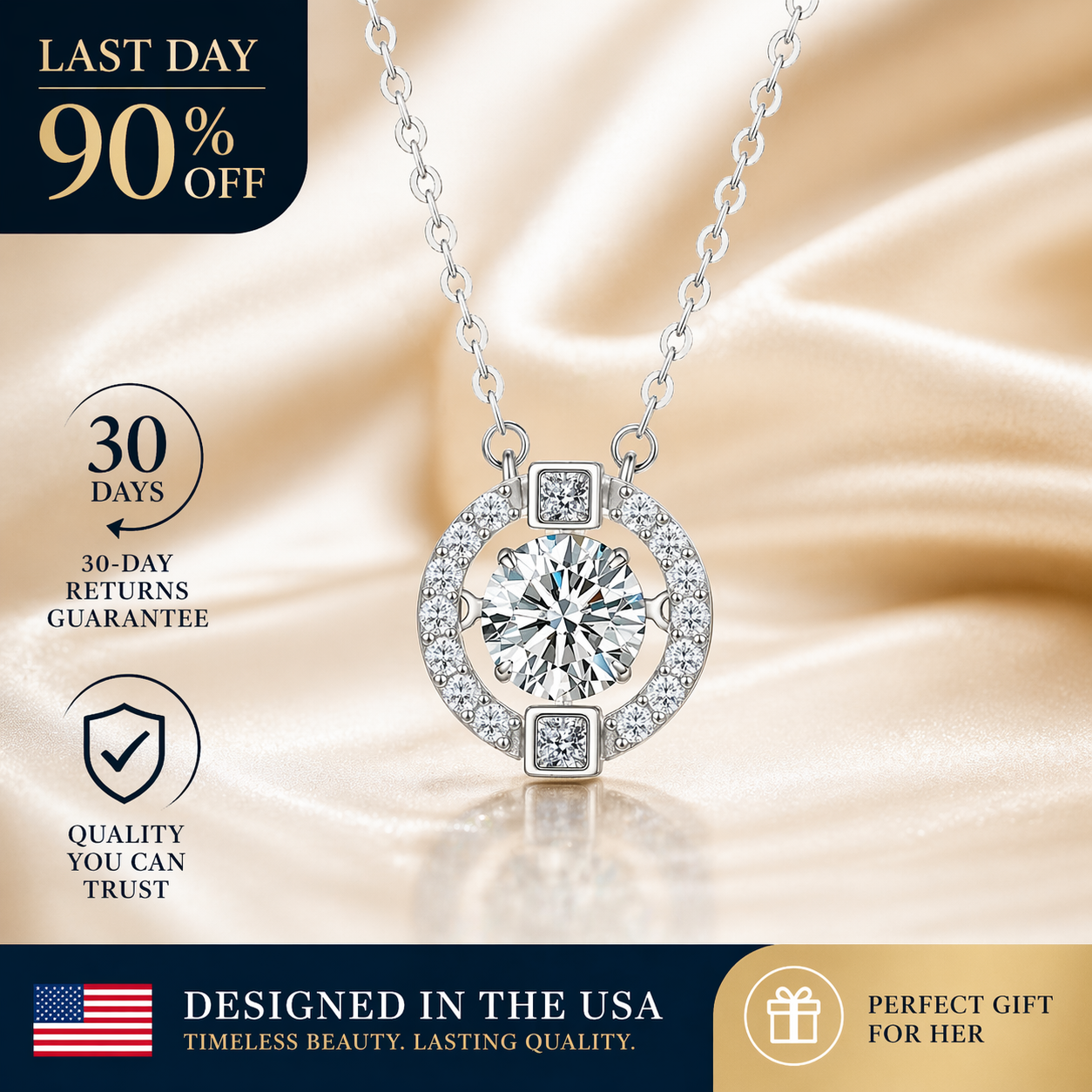 🔥 90% OFF TODAY:  The "Beating Heart" 1-Carat Moissanite Solitaire Necklace💎