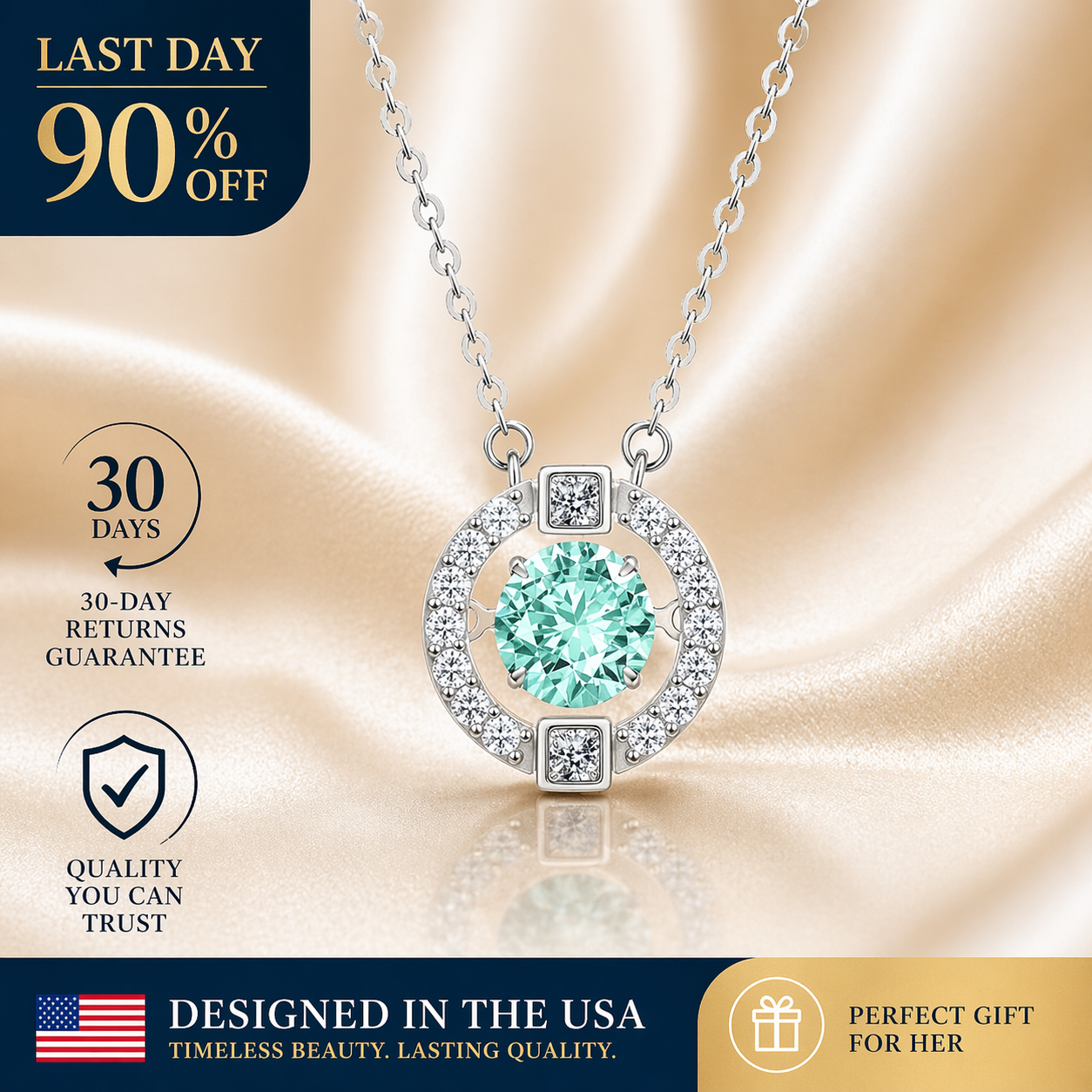 🔥 90% OFF TODAY:  The "Beating Heart" 1-Carat Moissanite Solitaire Necklace💎