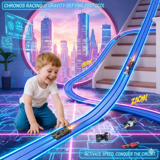 Space-Saving Roll-Up Race Track Station: 4.5M Customizable Flexible Path - 4 Heavy-Duty Shock-Resistant Stunt Cars, Endless DIY Circuit Building Kit for Aspiring Racers
