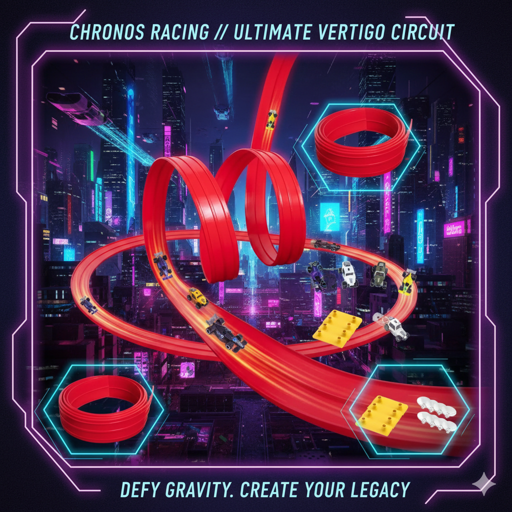 Space-Saving Roll-Up Race Track Station: 4.5M Customizable Flexible Path - 4 Heavy-Duty Shock-Resistant Stunt Cars, Endless DIY Circuit Building Kit for Aspiring Racers