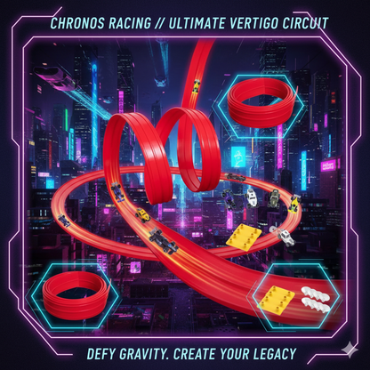 Space-Saving Roll-Up Race Track Station: 4.5M Customizable Flexible Path - 4 Heavy-Duty Shock-Resistant Stunt Cars, Endless DIY Circuit Building Kit for Aspiring Racers
