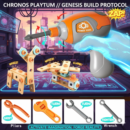 The Complete Little Engineer Box: Power Drill & Nut Assembly Toy Set - Portable STEM Building Station, Durable & Safe Construction Play Kit for Kids 3+