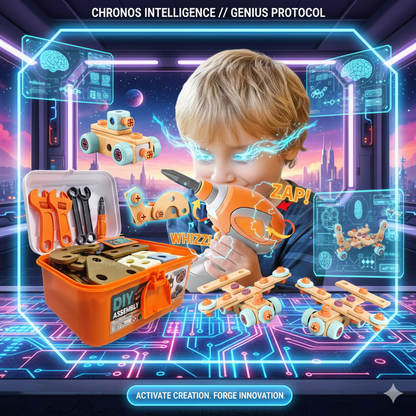 The Complete Little Engineer Box: Power Drill & Nut Assembly Toy Set - Portable STEM Building Station, Durable & Safe Construction Play Kit for Kids 3+