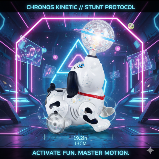 Vibrant Rotating Dalmatian Showman: Magic Ball-Spinning Action & Synchronized Rhythms - Captivating Visual & Auditory Sensory Play Station for Small Babies